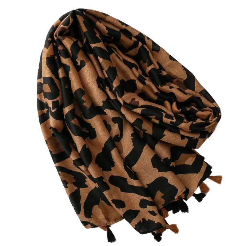 Wholesale Leopard Scarf Tassel Women Shawl