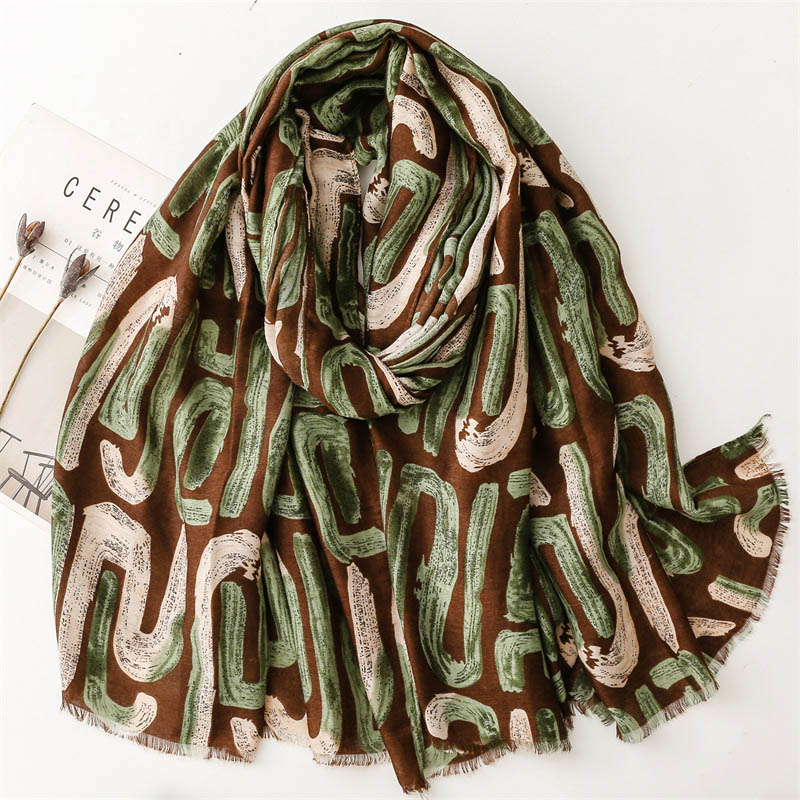 China Cotton Scarf Geometric Print Silk Scarf