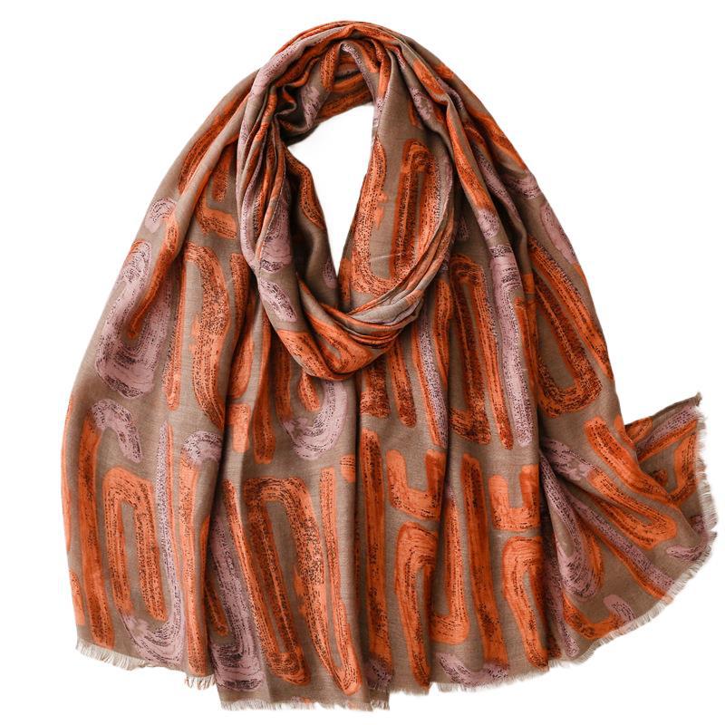 China Cotton Scarf Geometric Print Silk Scarf