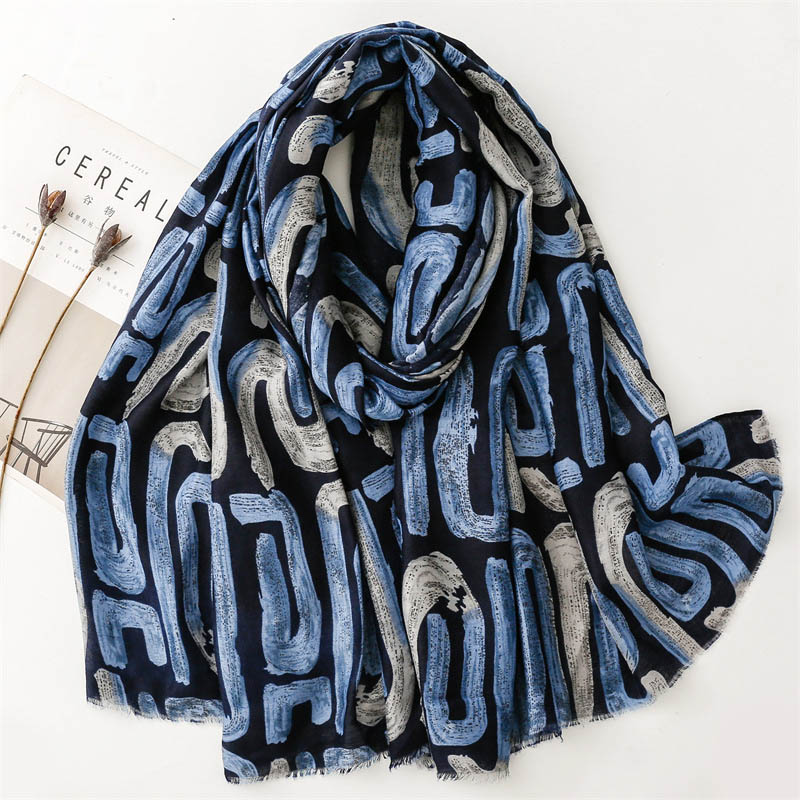 China Cotton Scarf Geometric Print Silk Scarf
