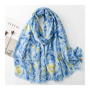 Chinese oil painting scarf women fashion shawl