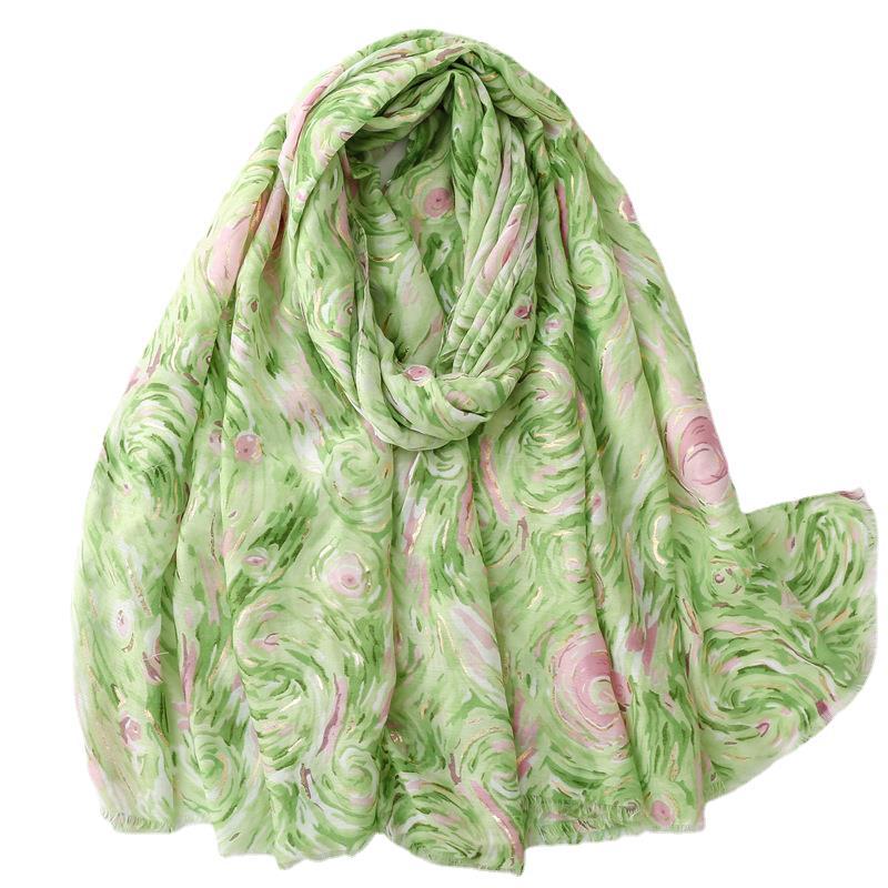 Chinese oil painting scarf women fashion shawl