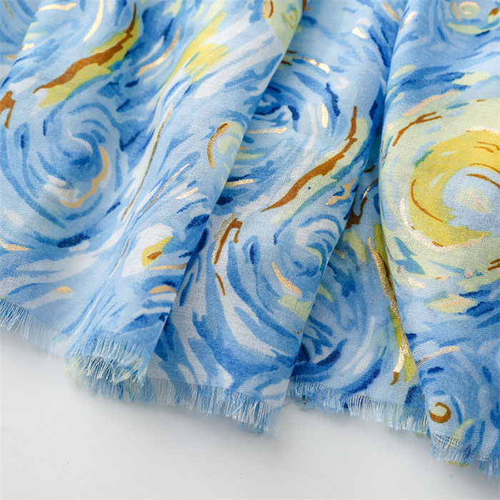 Chinese oil painting scarf women fashion shawl