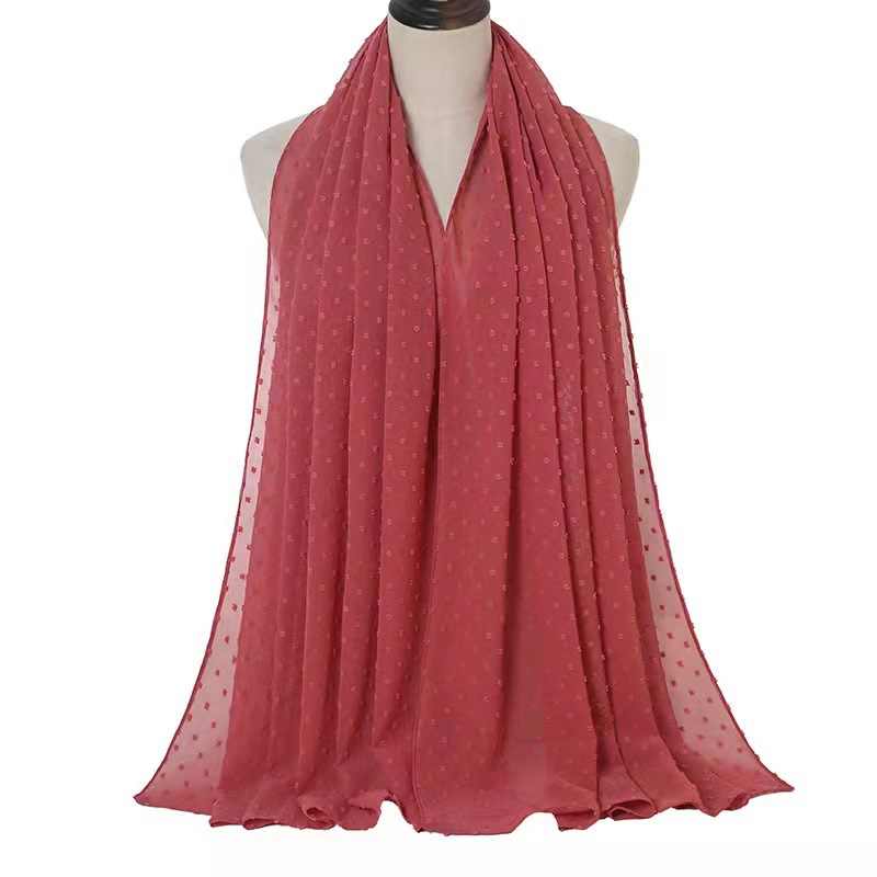 China Pearl Scarf Manufacturer Pleated Head Scarf