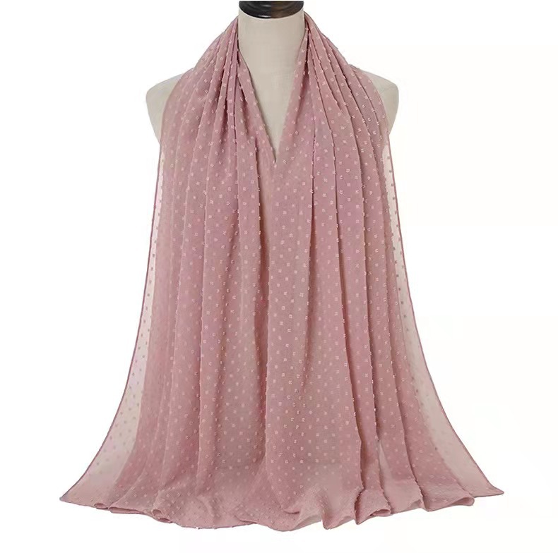 China Pearl Scarf Manufacturer Pleated Head Scarf