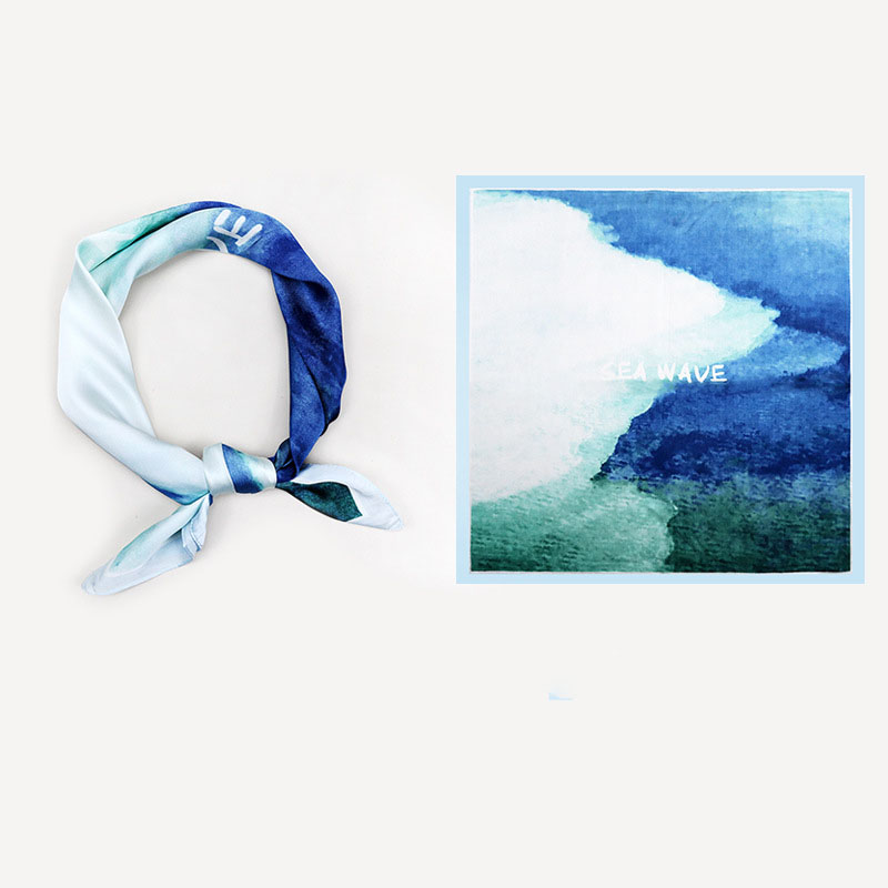 Wholesale gradient color silk scarf women new silk satin hijab manufacturer