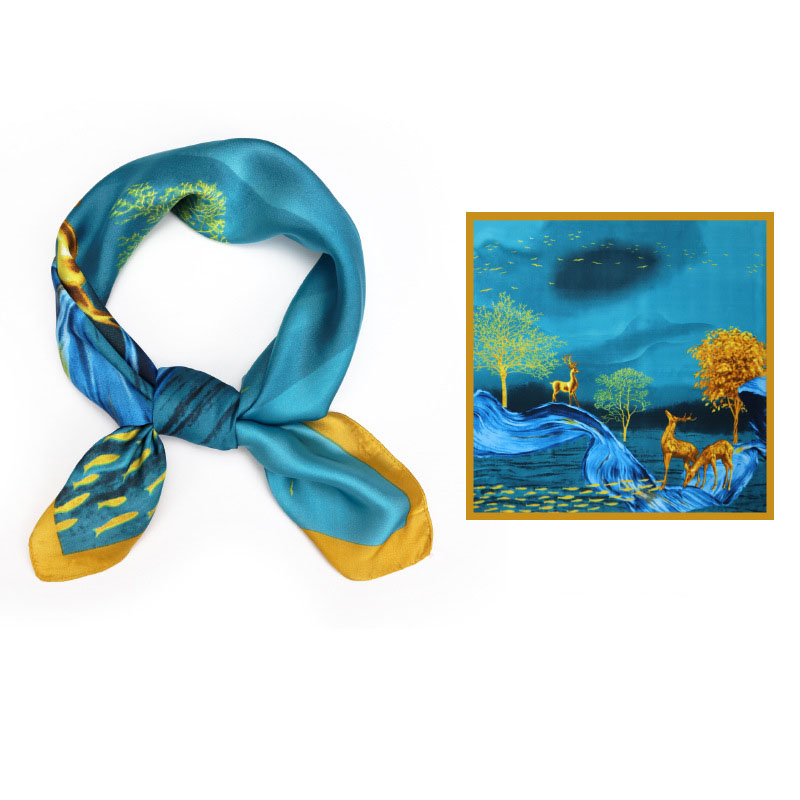 Wholesale gradient color silk scarf women new silk satin hijab manufacturer