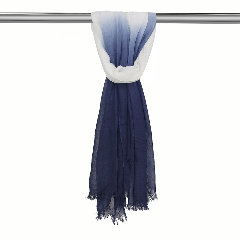 Wholesale cotton scarf women gradient color shawl China