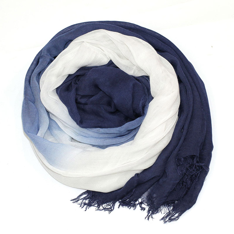 Wholesale cotton scarf women gradient color shawl China