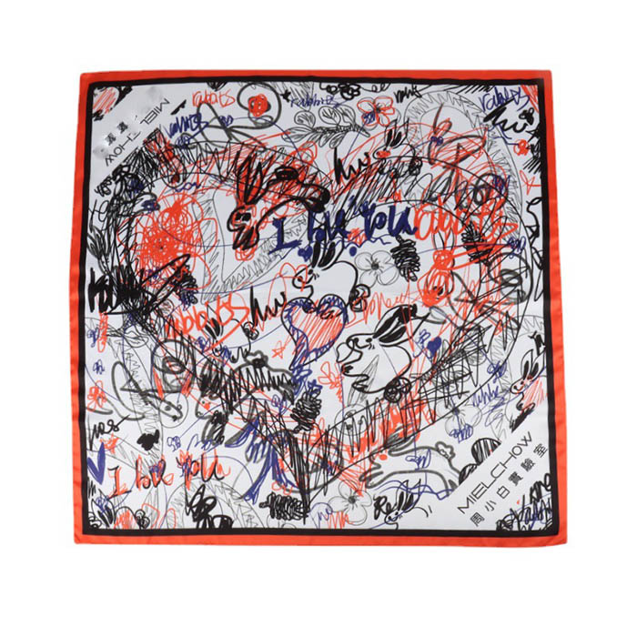 Customized digital printed silk scarf imitation silk square scarf