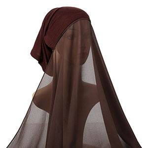 Solid color pearl chiffon women gauze scarf tube hat integrated long scarf