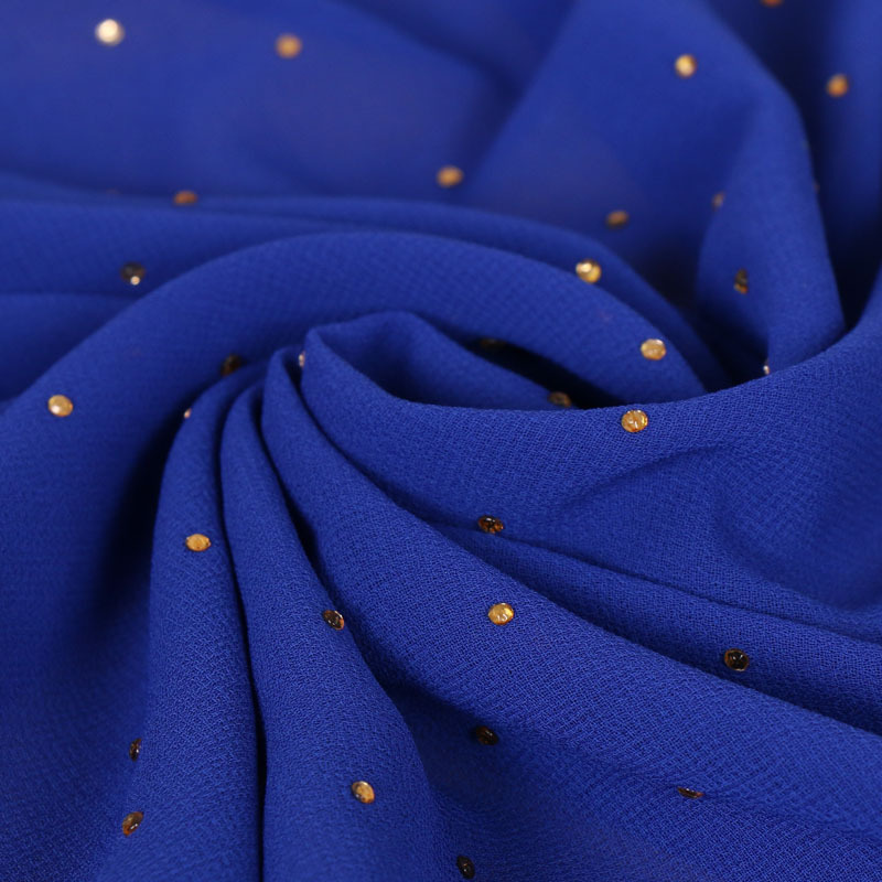 Solid color pearl chiffon scarf chain women hot diamond chiffon headscarf