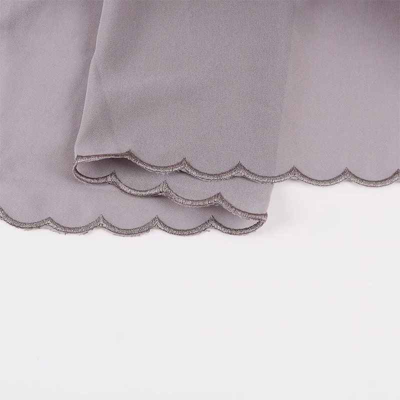 Solid color pearl chiffon scarf chain women hot diamond chiffon headscarf