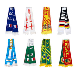 Customized European Cup fans scarf polyester screen printing national flag