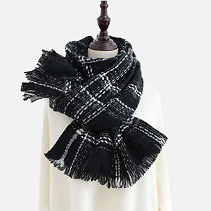 Plaid simple scarf women imitation cashmere knitted shawl wholesale