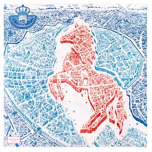 Digital Printed Silk Scarf 90cm silk scarf