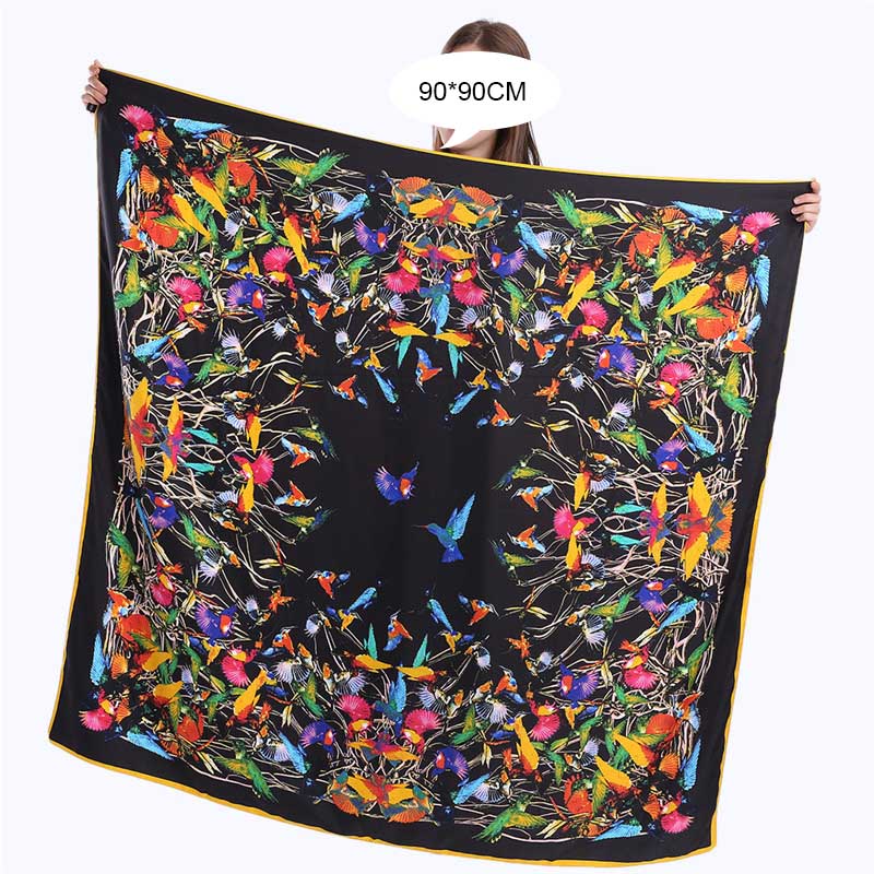 silk square scarf 90x90cm China scarf manufacturers