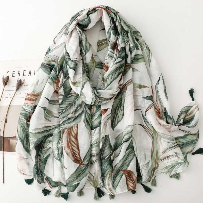 China scarf factory banana leaf women scarf