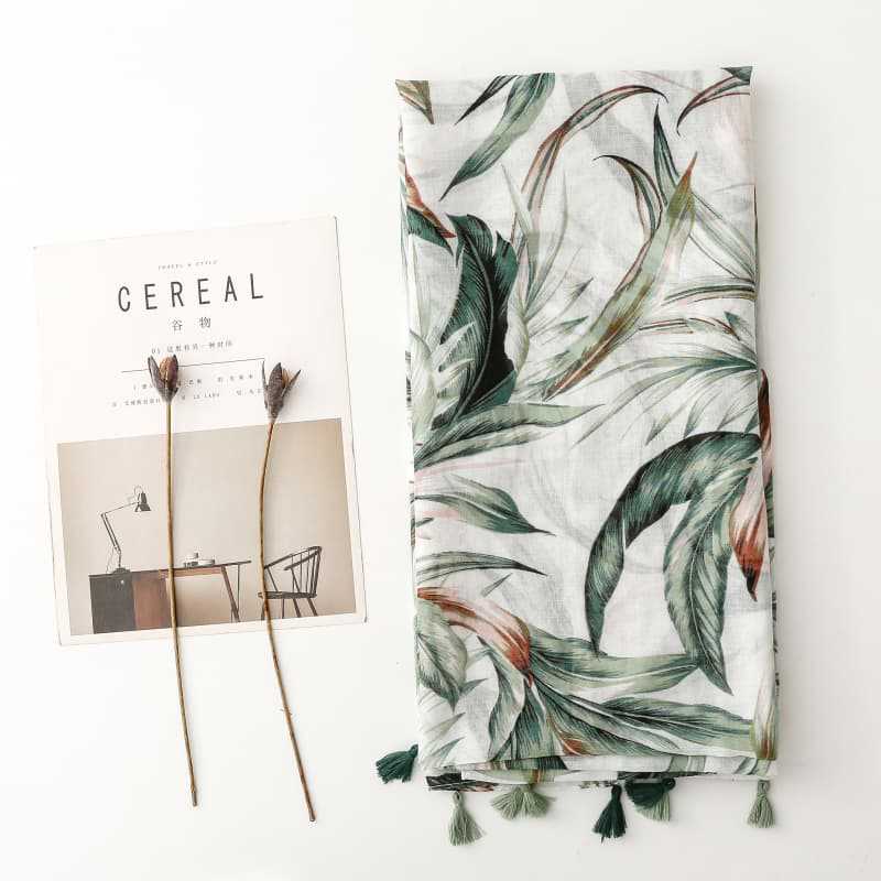 China scarf factory banana leaf women scarf