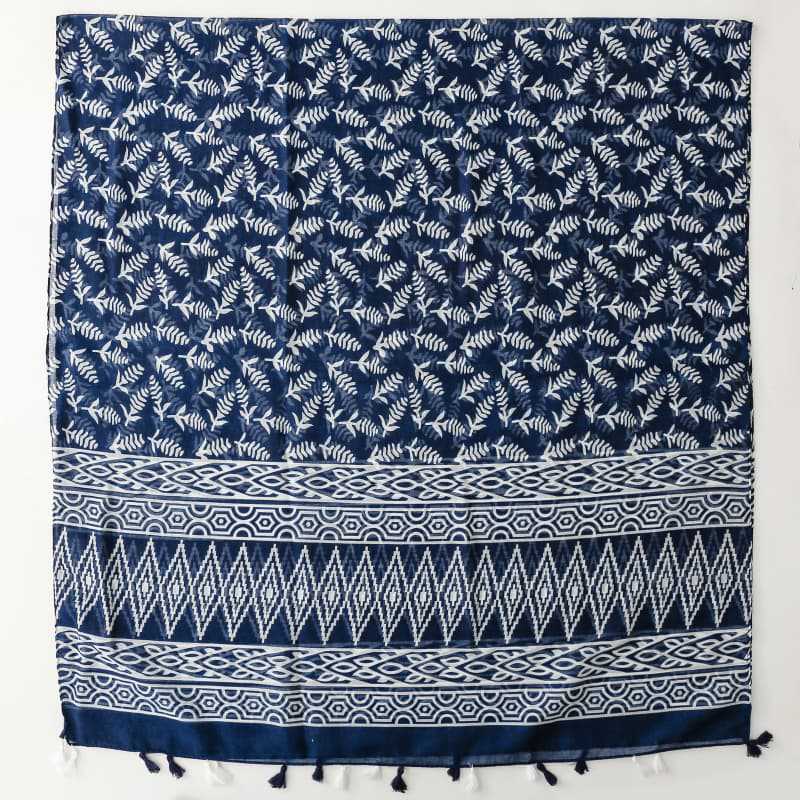 China scarf factory women blue and white porcelain scarf