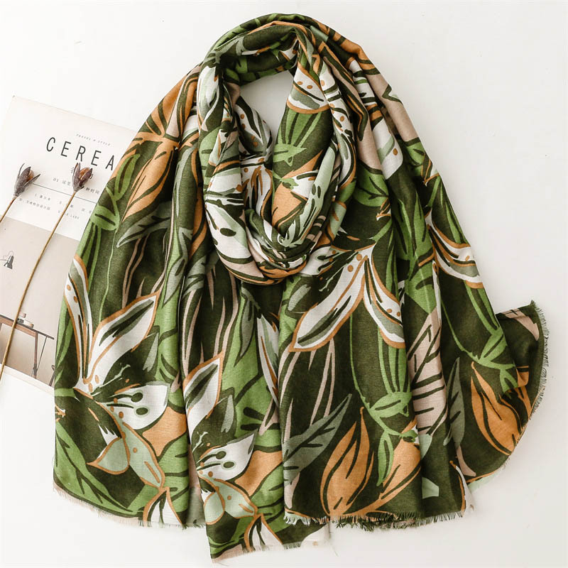 China scarf factory women floral print scarf