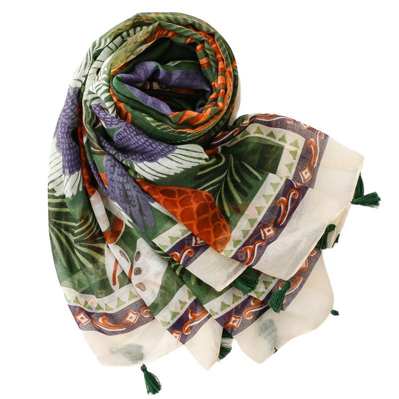 China scarf factory women plant print scarf