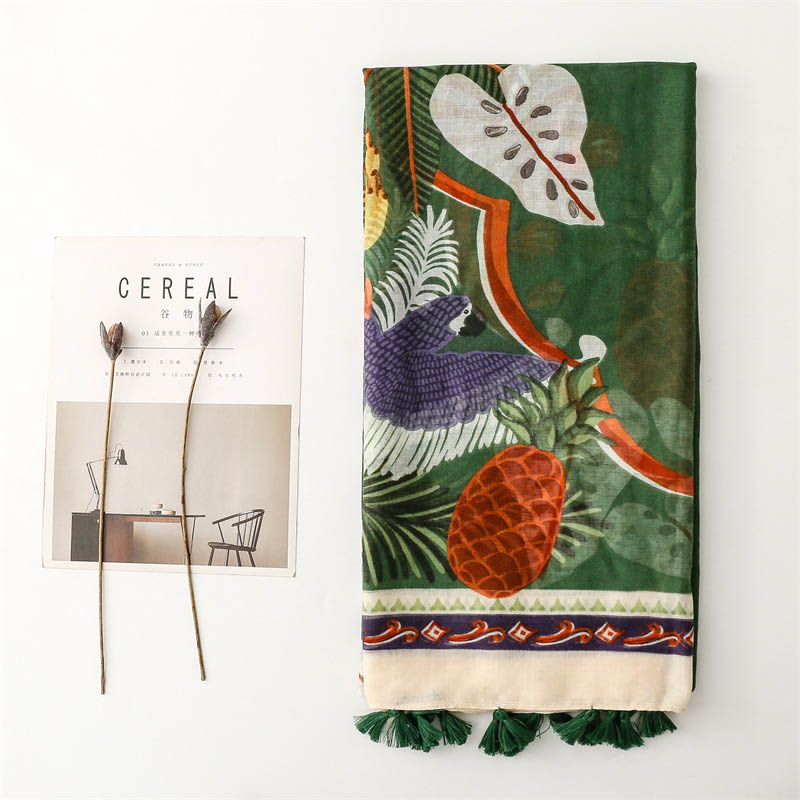 China scarf factory women plant print scarf