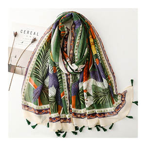 China scarf factory women plant print scarf