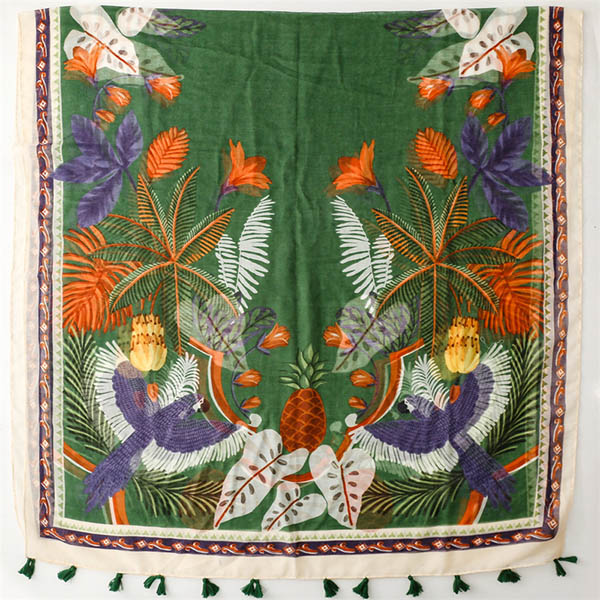 China scarf factory women plant print scarf