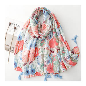 China scarf factory women floral cotton scarf