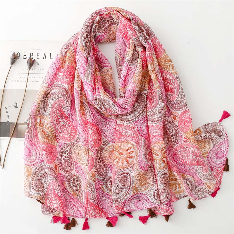 China scarf factory women cashew cotton scarf