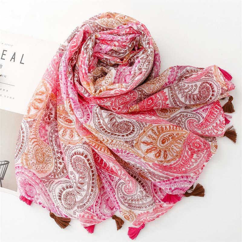 China scarf factory women cashew cotton scarf