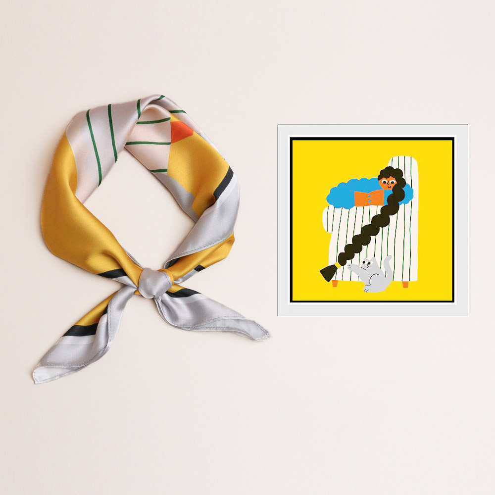 print on demand silk scarves China scarf factory
