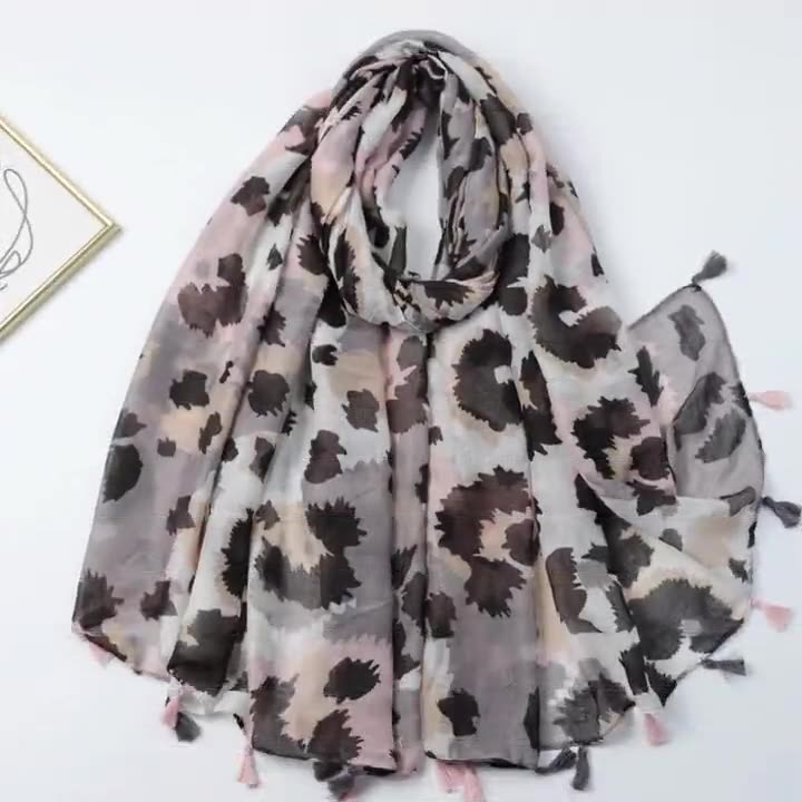 Leopard print scarf cashmere Wholesale