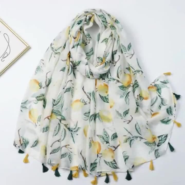 Custom Lemon print scarf Wholesale