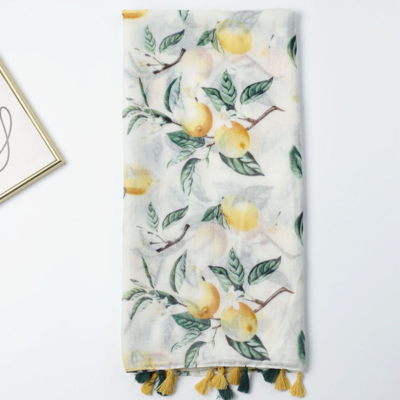 Custom Lemon print scarf Wholesale