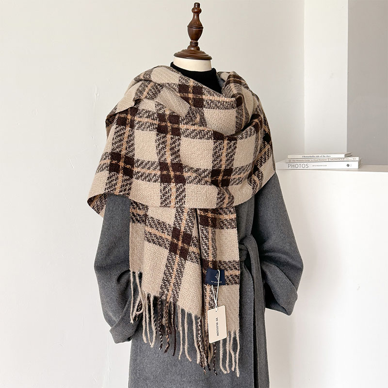 Wholesale cashmere plaid scarf women