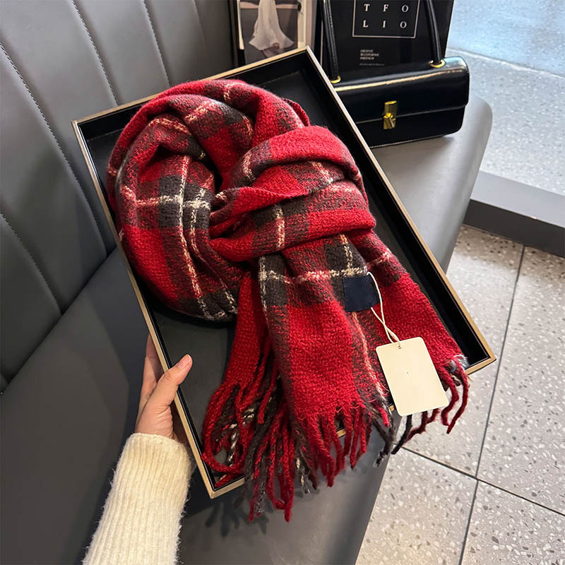 Wholesale cashmere plaid scarf women