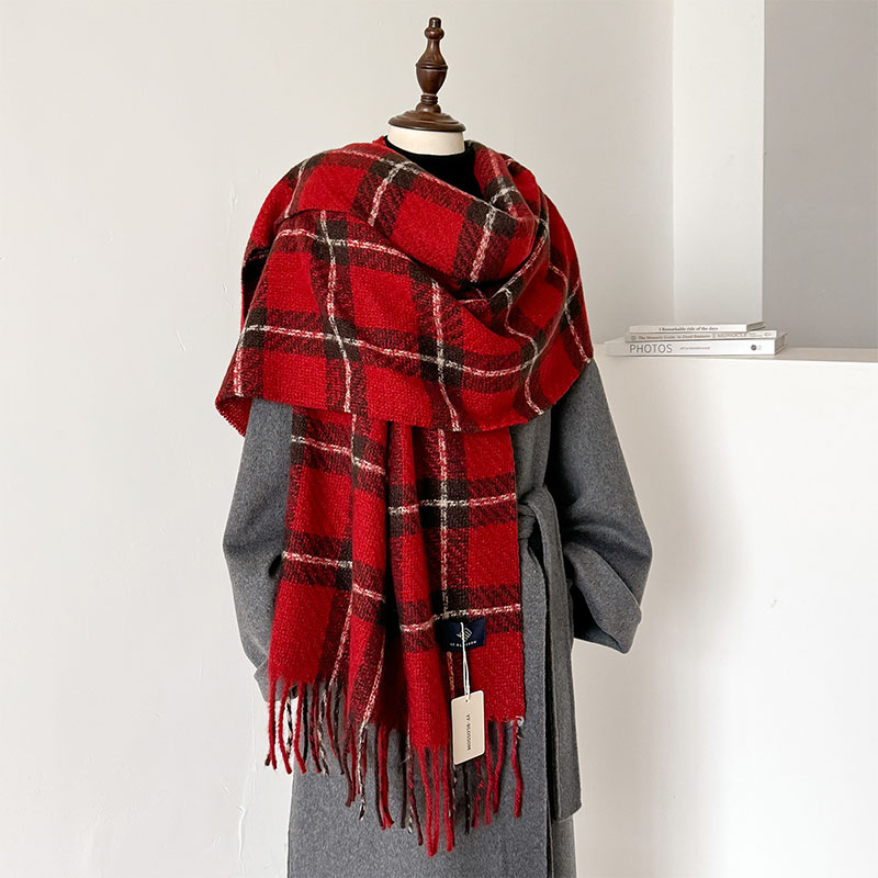 Wholesale cashmere plaid scarf women