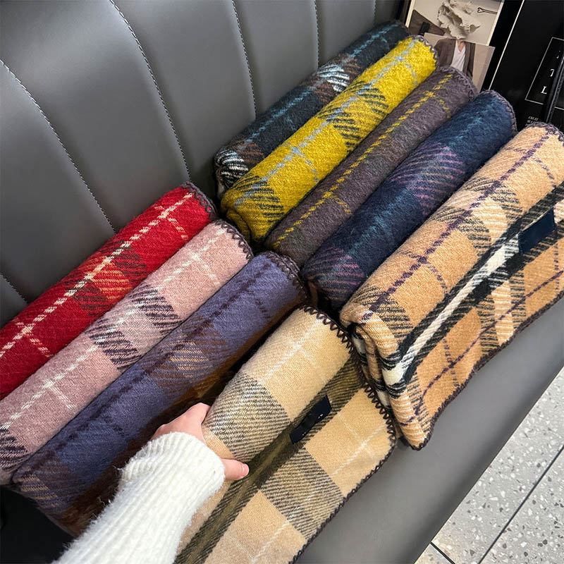 pink plaid cashmere scarf Wholesale