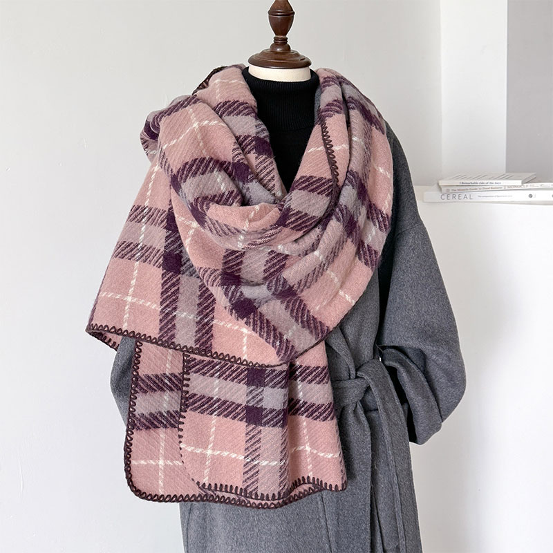 pink plaid cashmere scarf Wholesale
