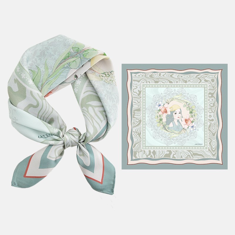 Custom digital print silk scarf