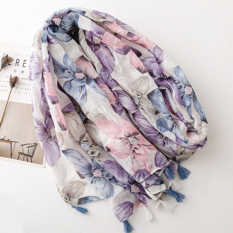 Custom cotton scarf with logo wholesale
