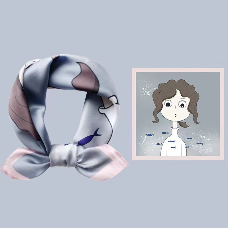 Wholesale silk scarf gray