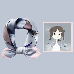 Wholesale silk scarf gray