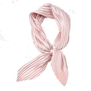 Wholesale pink silk pleated scarf