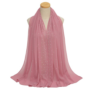 Wholesale Hot Diamond Pearl Chiffon Head Scarf