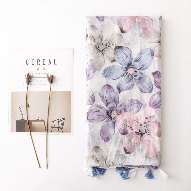 Custom cotton scarf with logo wholesale