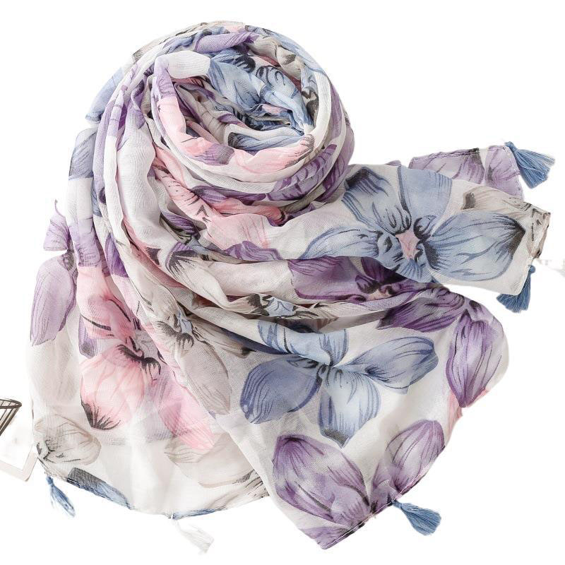 Custom cotton scarf with logo wholesale