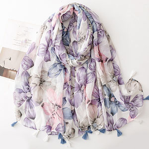 Custom cotton scarf with logo wholesale
